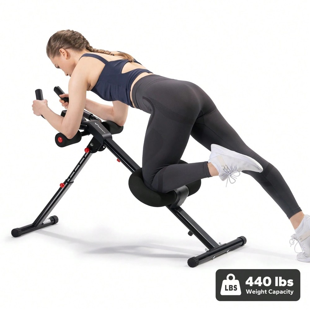 Foldable Ab Machine Adjustable Workout Equipment Core Trainer w/ LCD Display