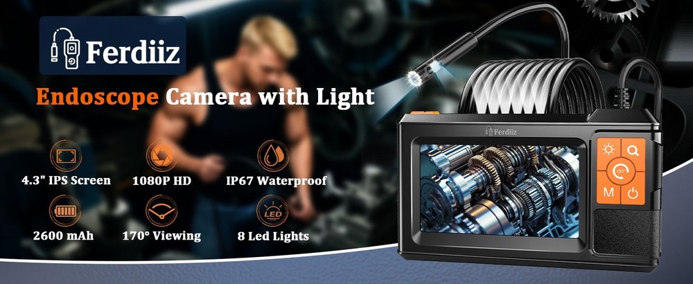 Dual-Lens Endoscope with Light, Endoscope Camera with Light - 2 Pack