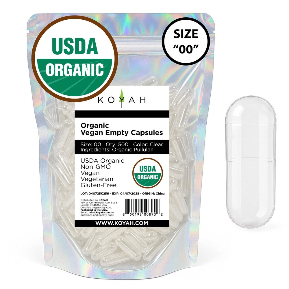 Certified Organic Empty Vegan Capsules