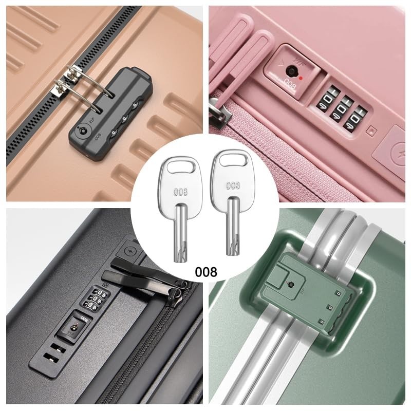 2PCS Master Luggage Key for 008 Combination Lock - Suitcase Lock Replacement