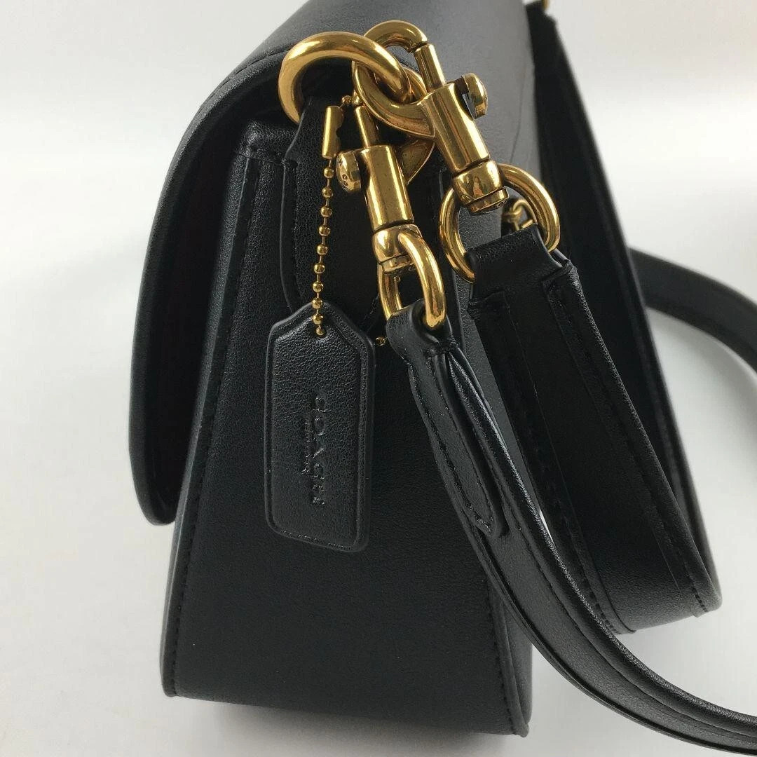 Coach C4823 Leather Soft Tabby Shoulder Bag 2 Way Crossbody Black Outlet