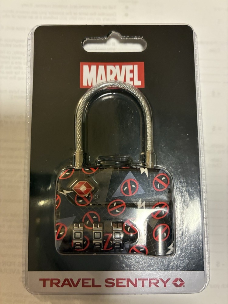 Super Hero Combination Cable Lock Travel Luggage MARVEL Comics Deadpool