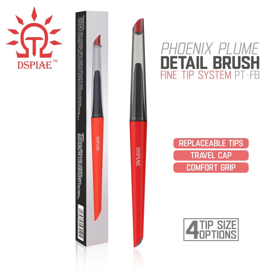 DSPIAE: Detail Brushes - Replaceable Tip System - 4 Brush Tip Options - PT-FB