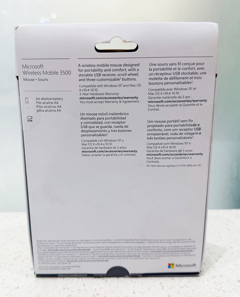 Microsoft Wireless Mobile 3500 Mouse Bluetrack Technology (GMF-00010)