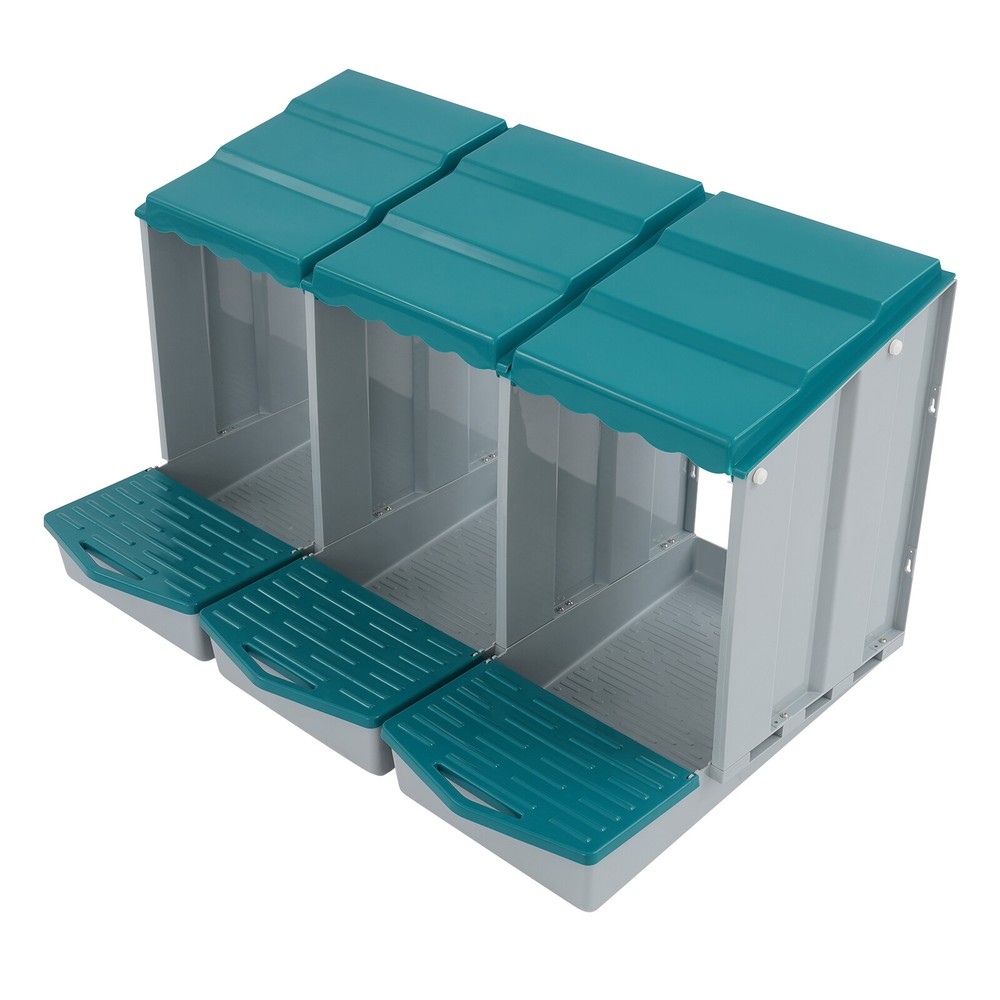 Modern Chicken Laying Box 3-Compartment Chicken Nesting Box with Egg Collection