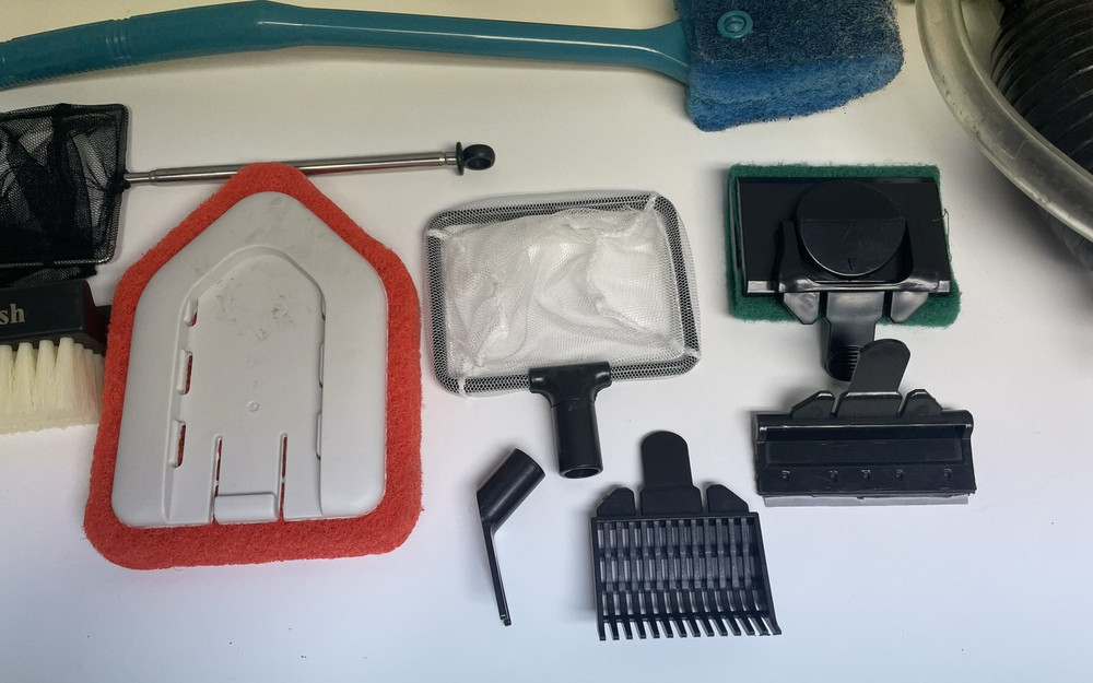 24pc Multifunction Aquarium Cleaning Tools Set - Siphon, Scrubbers, Nets, etc