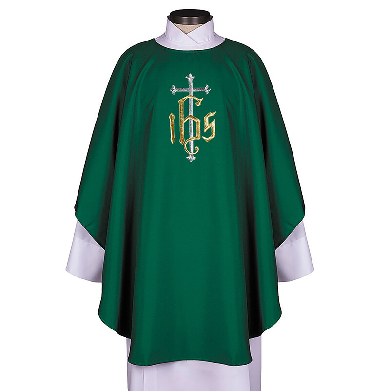 Green IHS Monogram Chasuble