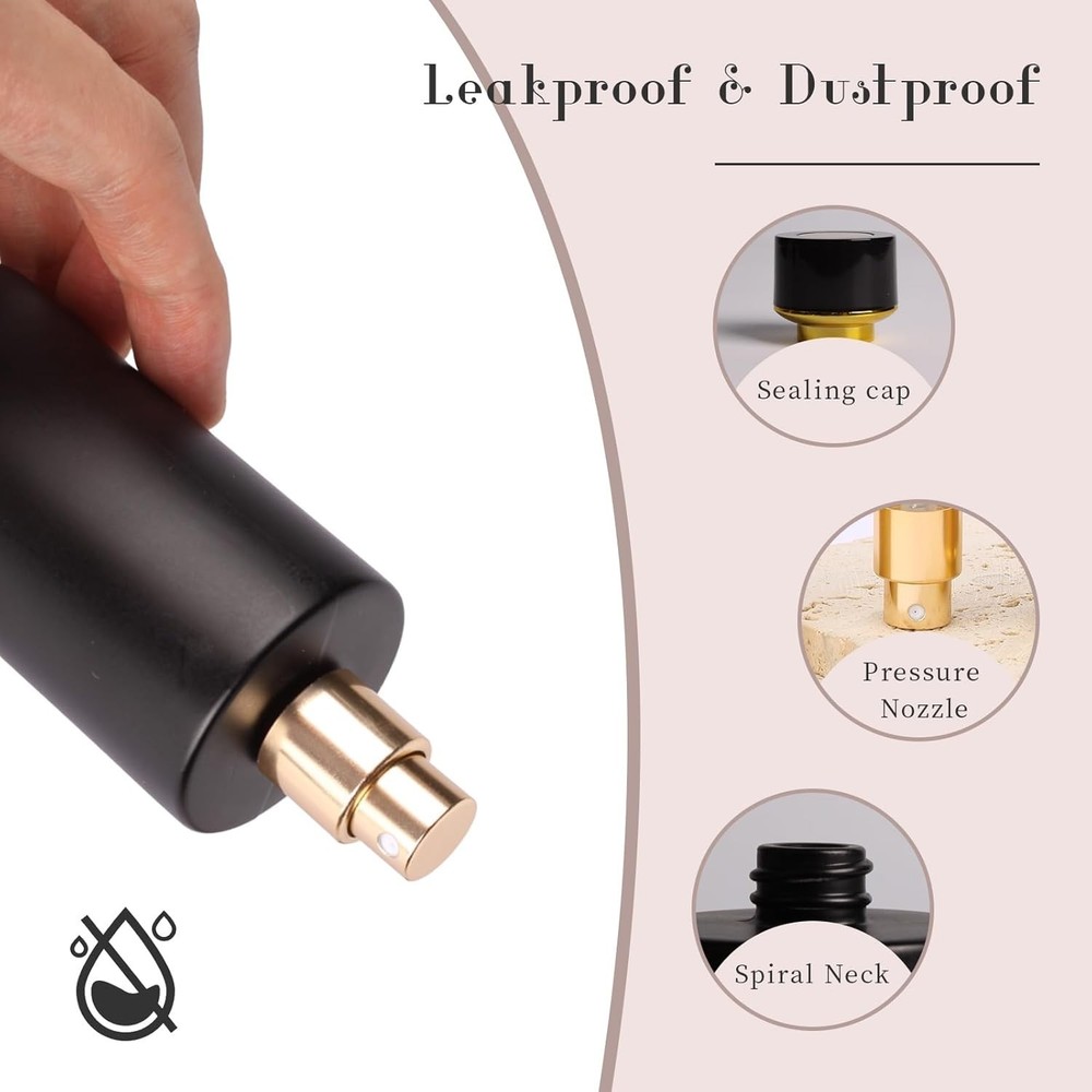 2PCS 50ml Glass Spray Bottle Refillable Perfume Atomizer Travel Cologne Bottle B