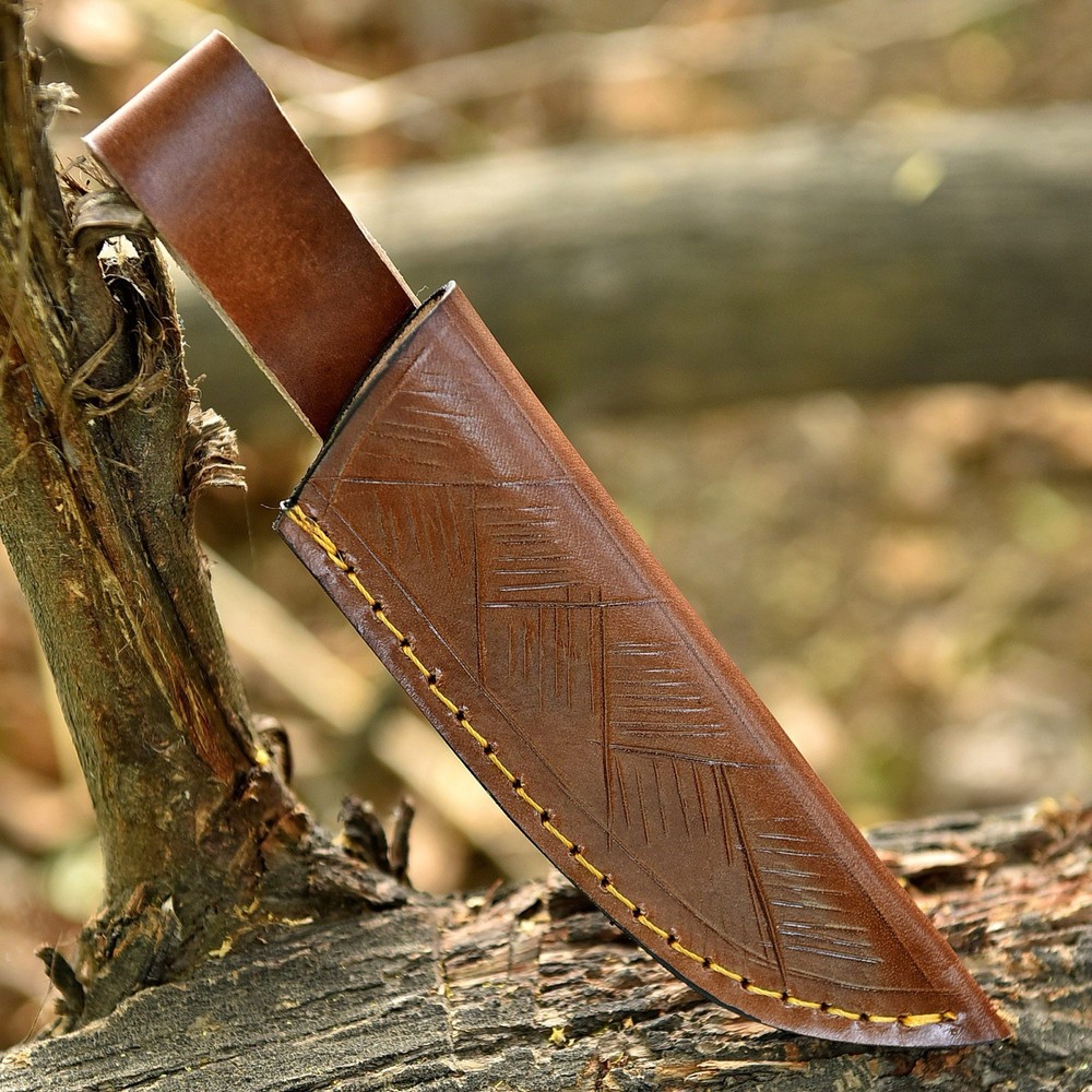 Handmade Fixed blade Knife Leather Sheath Holster Knife Case Belt Loop