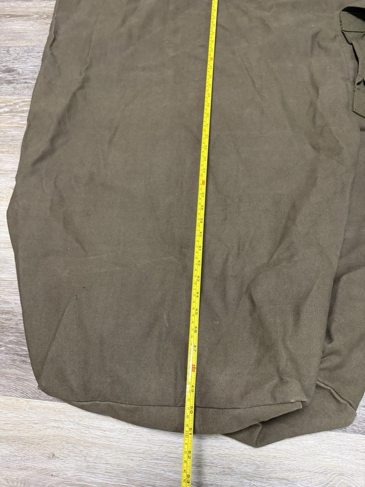 Extra Large 4’ Long Thick Canvas Duffle Bag/sea Bag Brown/with Strap EUC