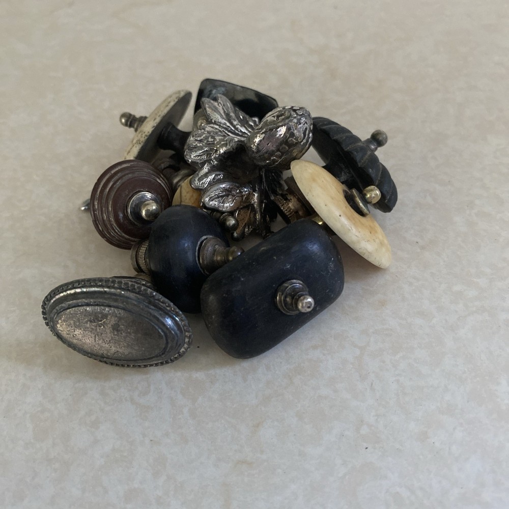 10 Victorian silver plate Bakelite Old Pewter Tea pot lid Knobs Top finials Knob