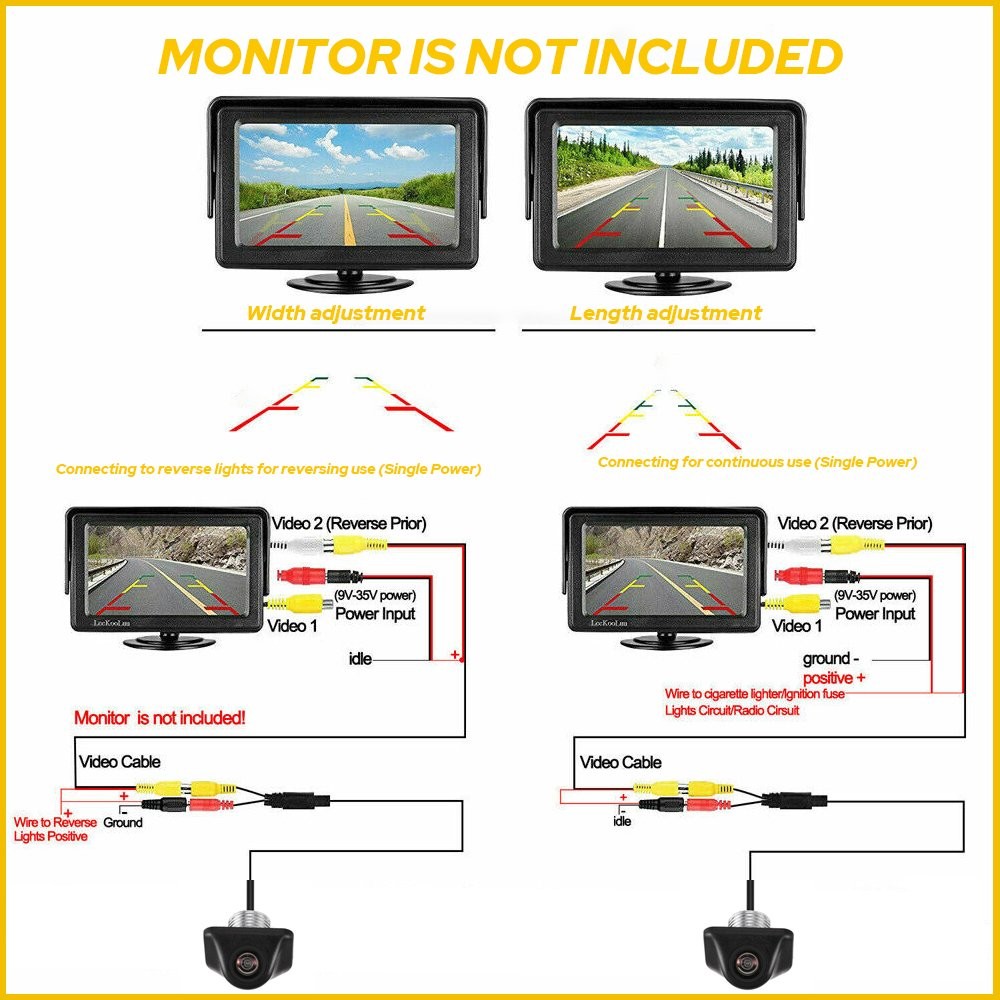 Car View Rear Auto Camera Parking Reverse Backup Camera Waterproof Universal
