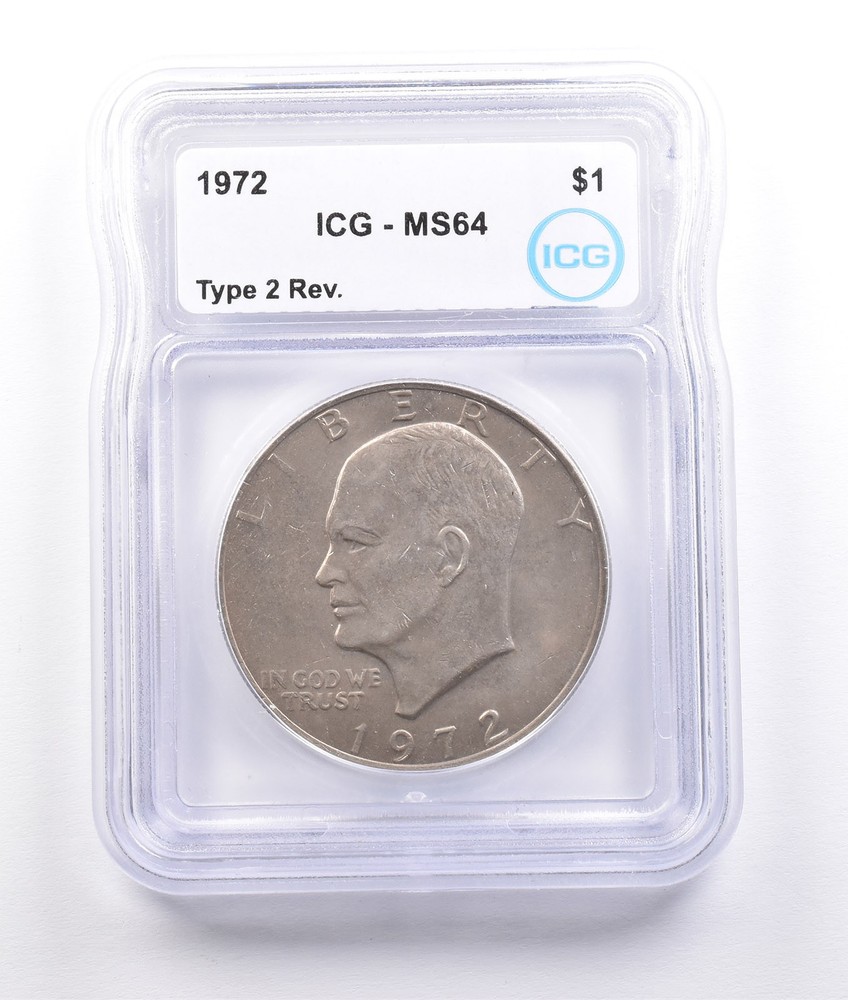 1972 Eisenhower Dollar Type 2 Reverse MS64 ICG *6857