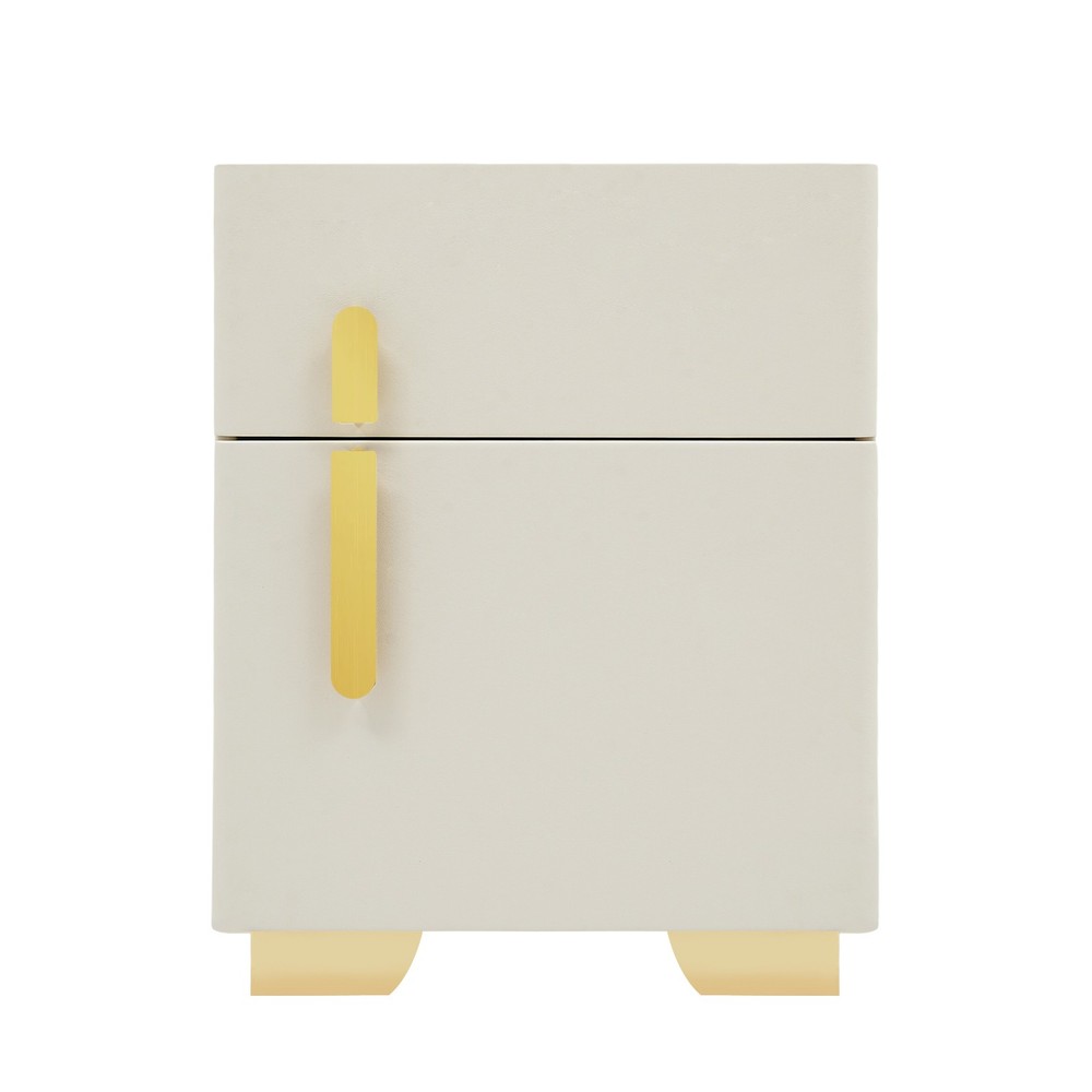Led Nightstand with Wireless Charging and Safe Box Night Stand, Bedside Table