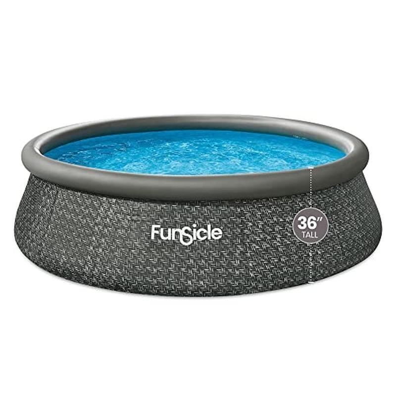 12ft Inflatable Above Ground Pool W/ Pump Filter Easy Setup Durable Design New