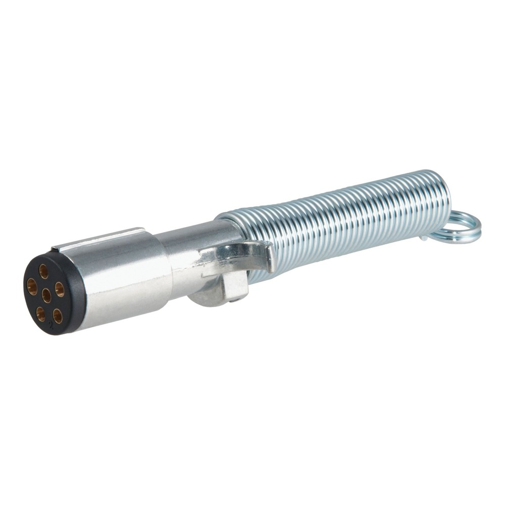 Curt-6-Way Round Connector Plug with Spring (Trailer Side, Packaged)
