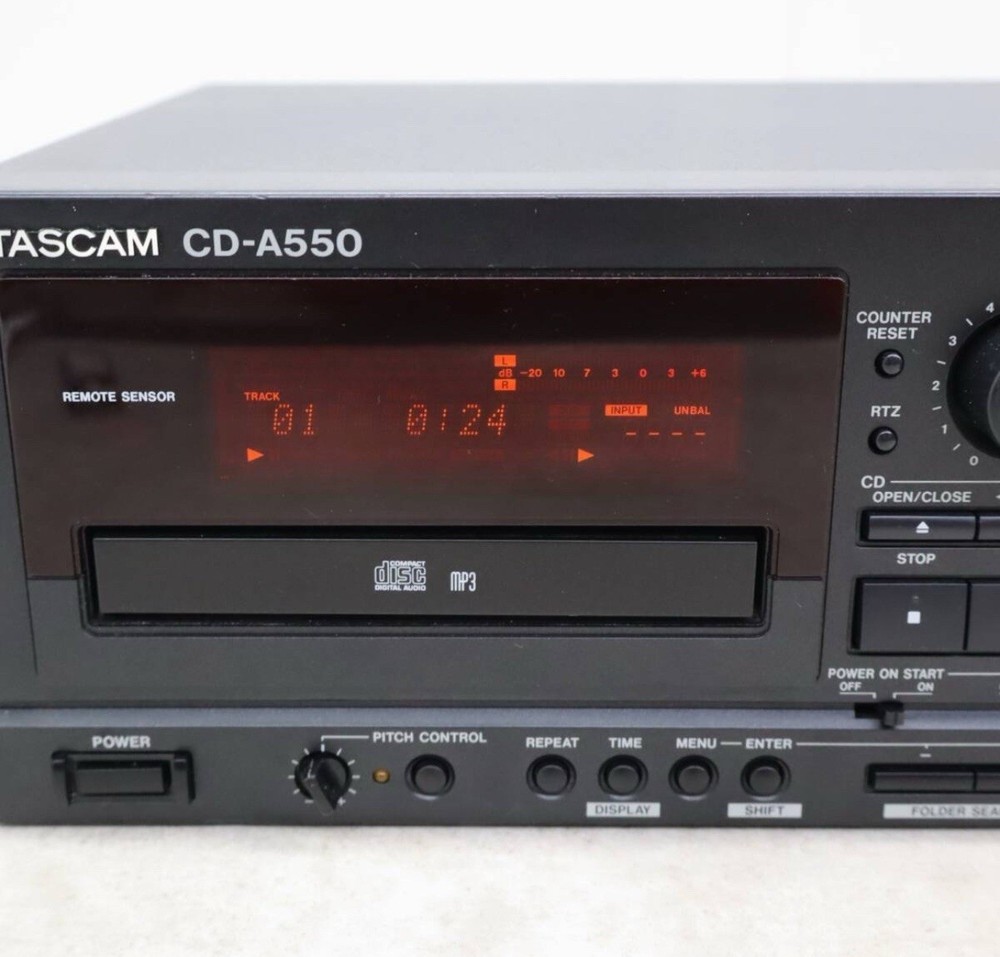 TASCAM CD-A550 Pro CD/MP3 & Reverse Cassette Deck + Remote – Mint, Rack Unit