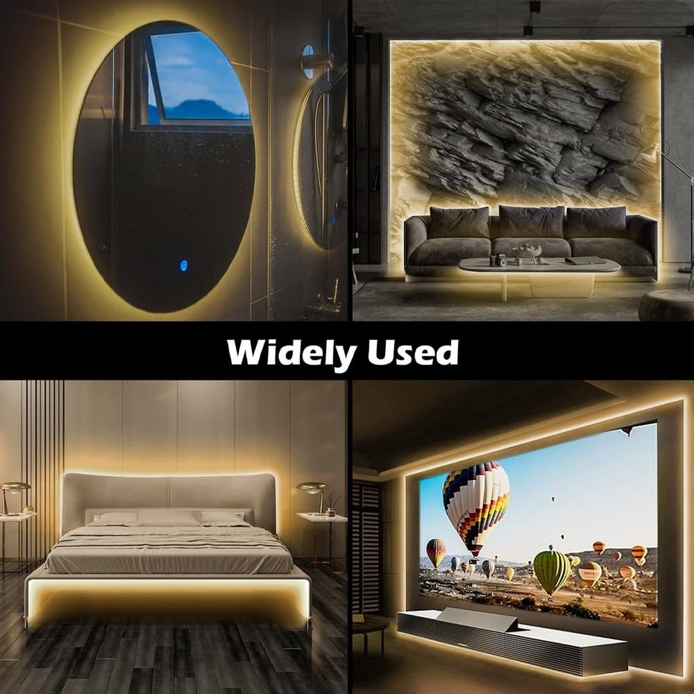 2 Pack Warm LED Strip Lights, 3 Button Switch LED Strip Light with Dimmer, US...