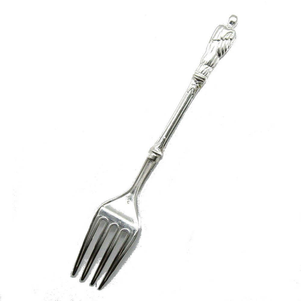 Solid genuine sterling silver fork hallmarked 925 handmade S000008 Empress