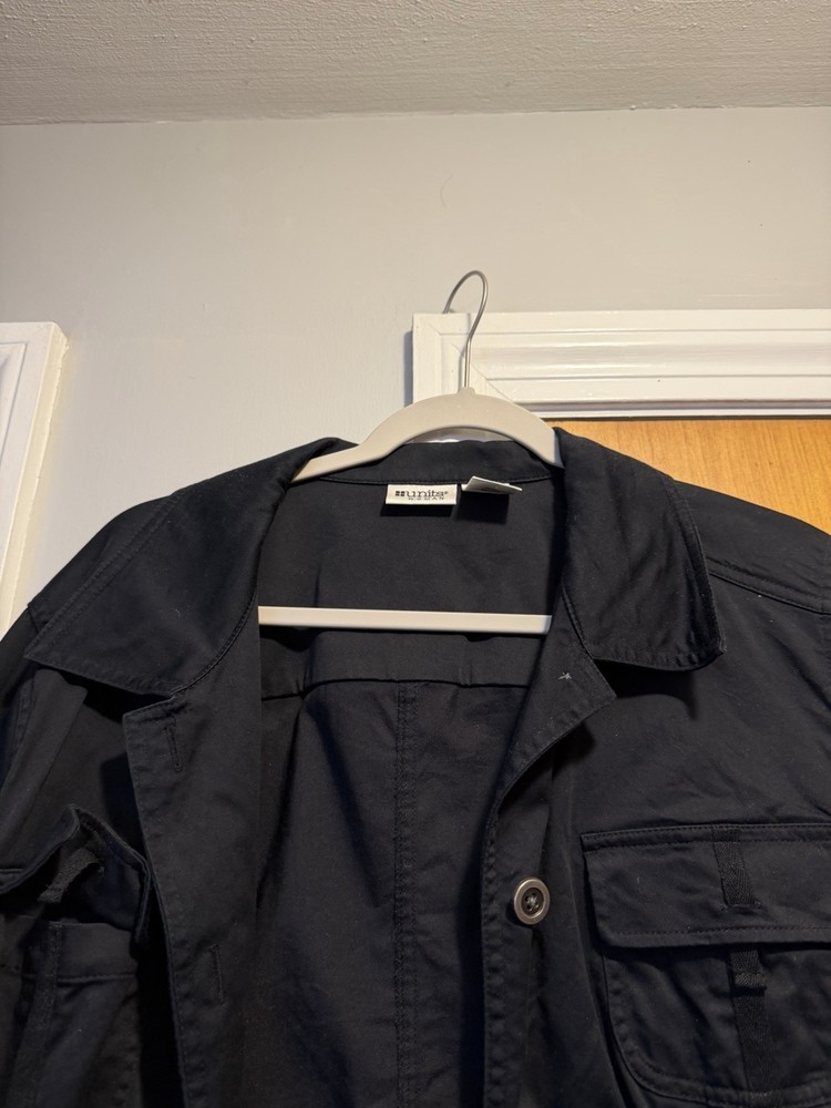 Black Utility Jacket with Front Pockets - Women's Lightweight EUC