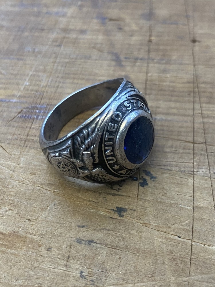 VTG WWII United States US Air Force Ring, Sterling Silver
