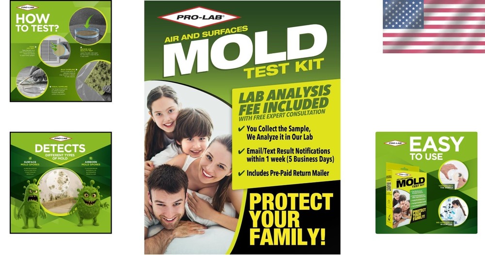 Home Mold Kit: Air, Surface, Bulk Samples + Lab Fee, Expert Advice Included
