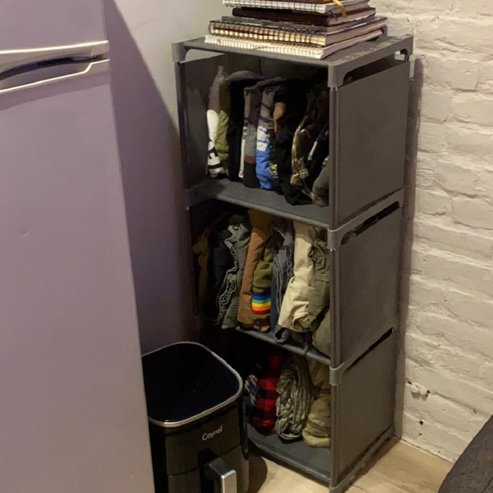 Elegant 3-Cube Storage Organizer Shelf - Space-Saving 4-Layer for Small Spaces