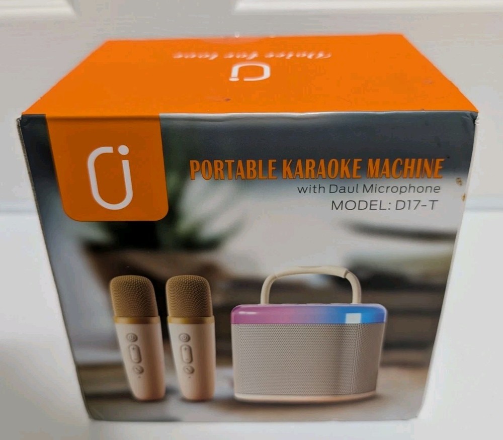 Sealed Portable Karaoke Machine with Daul Microphone Model D17-T