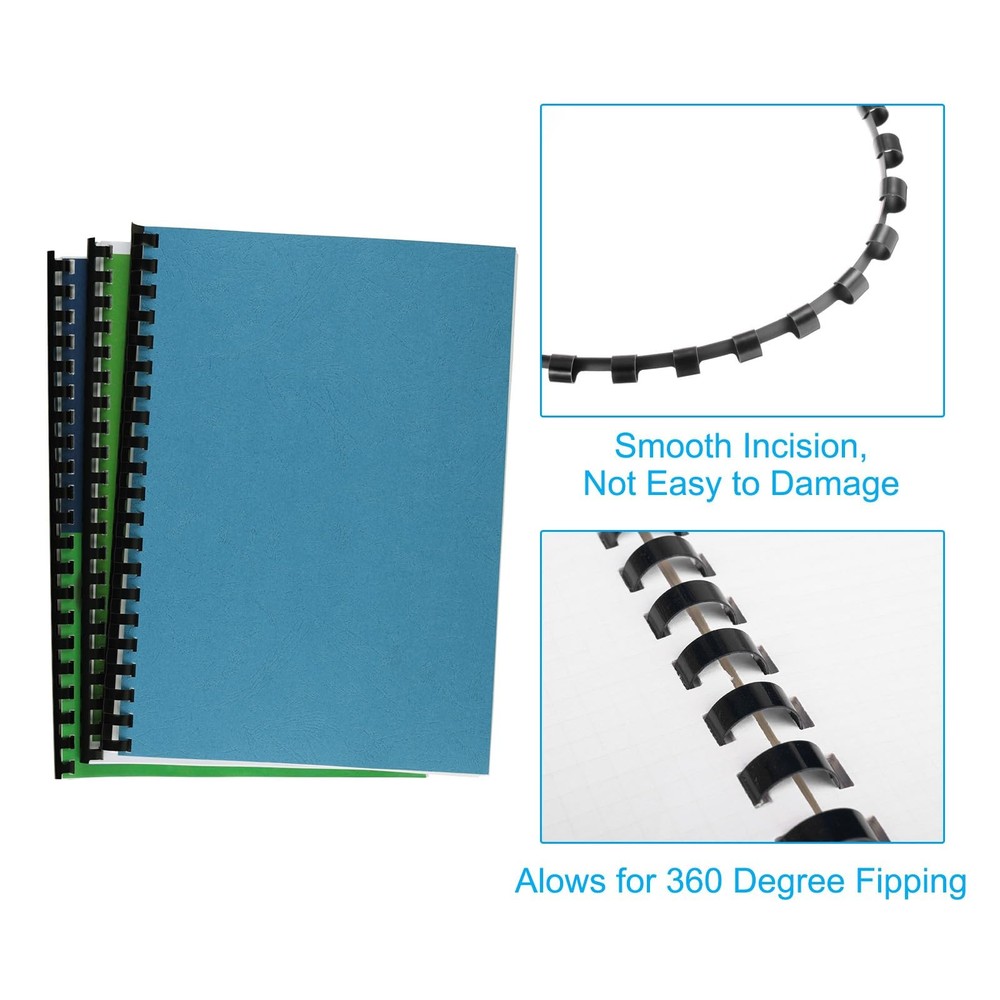 25mm (1") Plastic Binding Combs, 10 Pcs 21 Rings Comb Binding Spines 225 Shee...