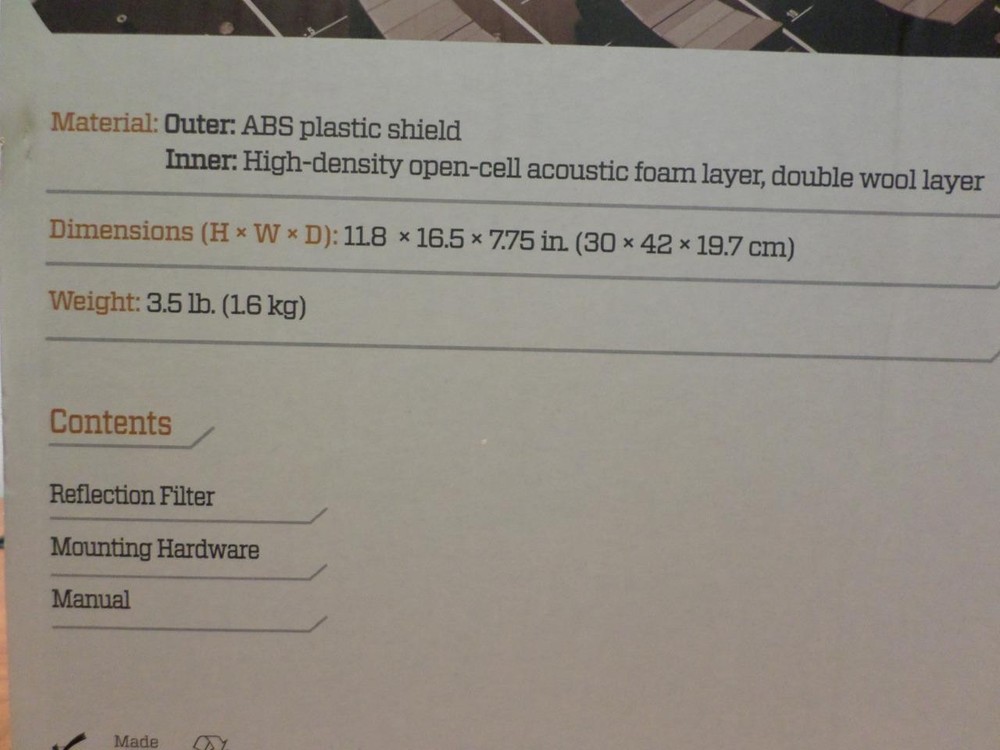 Auray RF-PBO-16 Premium Reflection Filter