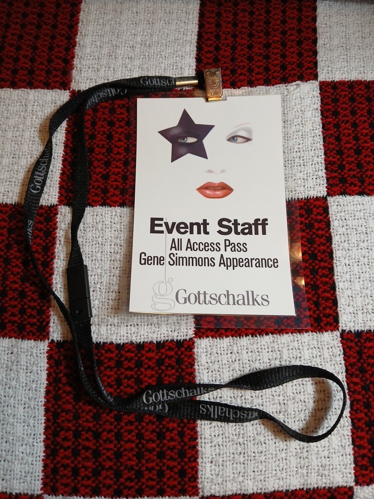 Gottschalks Kiss Gene Simmons Appearance All Access Pass ~ 6.5"X4.5" ~