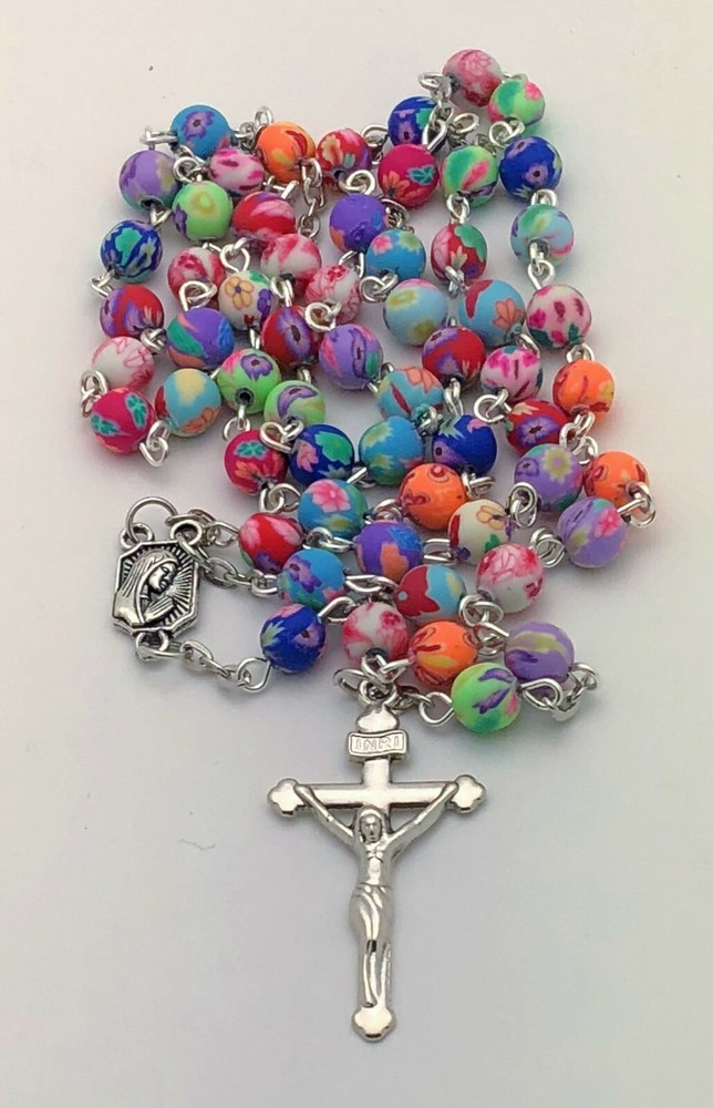 Fimo Polymer Clay Catholic Rosary Beads