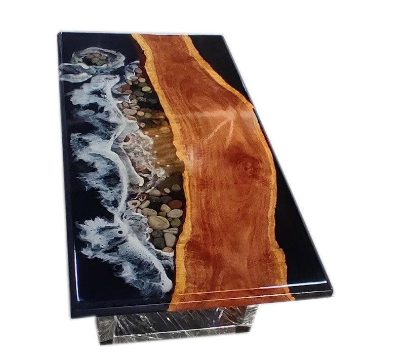 Ocean Epoxy Table Top, Epoxy Table, Resin Dining Table,Wooden Epoxy Coffee Table
