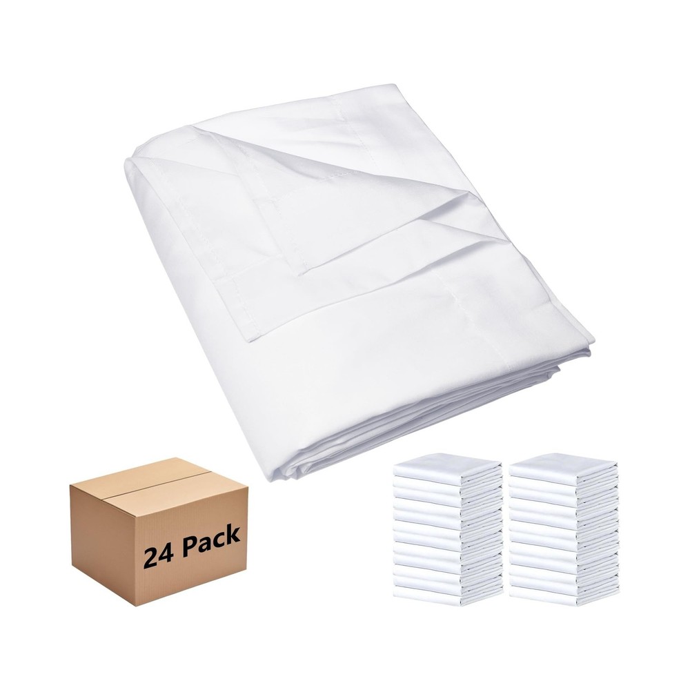 Bulk Full Flat Sheets Only, White 24 Pack Quick Sort Top Bed Sheet, Color-Cod...