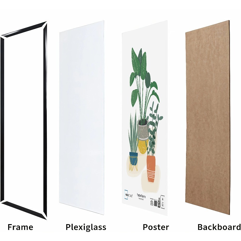 16x20 Picture Frame Black Flat Profile Wall Photo Frame Display