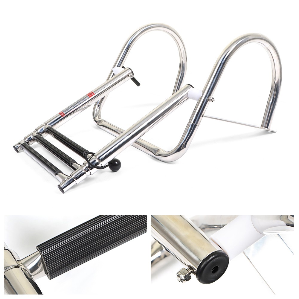 2/3/4/5 Steps Boarding Ladder Stainless Steel Telescoping Foldable Marine Ladder