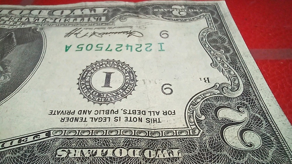 1976 $2 Bill |2xError| Ink Shift Error| Face2Face Ink Transfer| Mirrored Print
