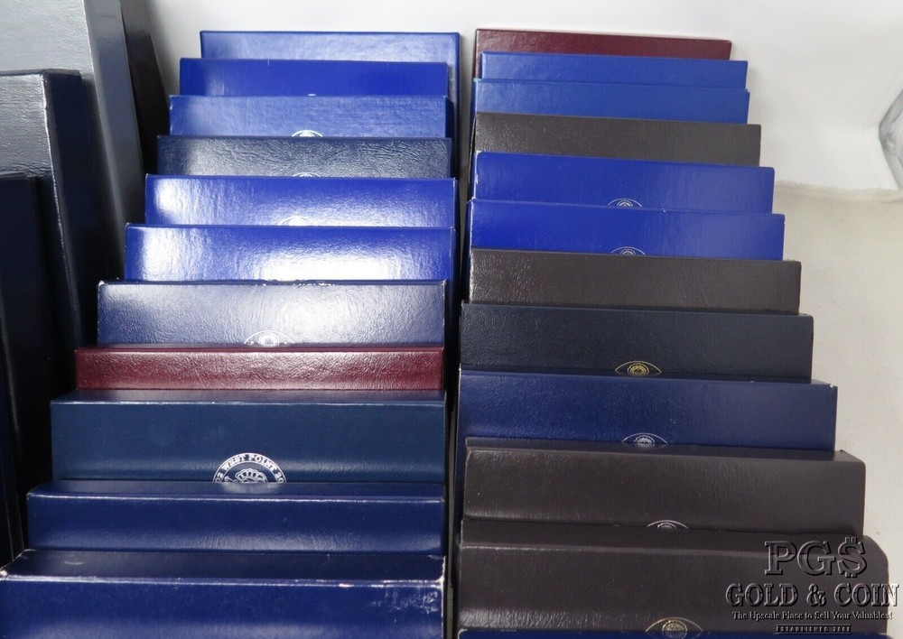 (51) Empty Assorted US Mint Boxes w/ & w/o COAs 25925