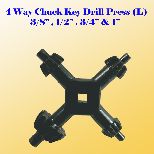 4 Way Chuck Key Drill Press LG 1/2" 3/4" 3/8" 1" Universal Combination #5 - #8