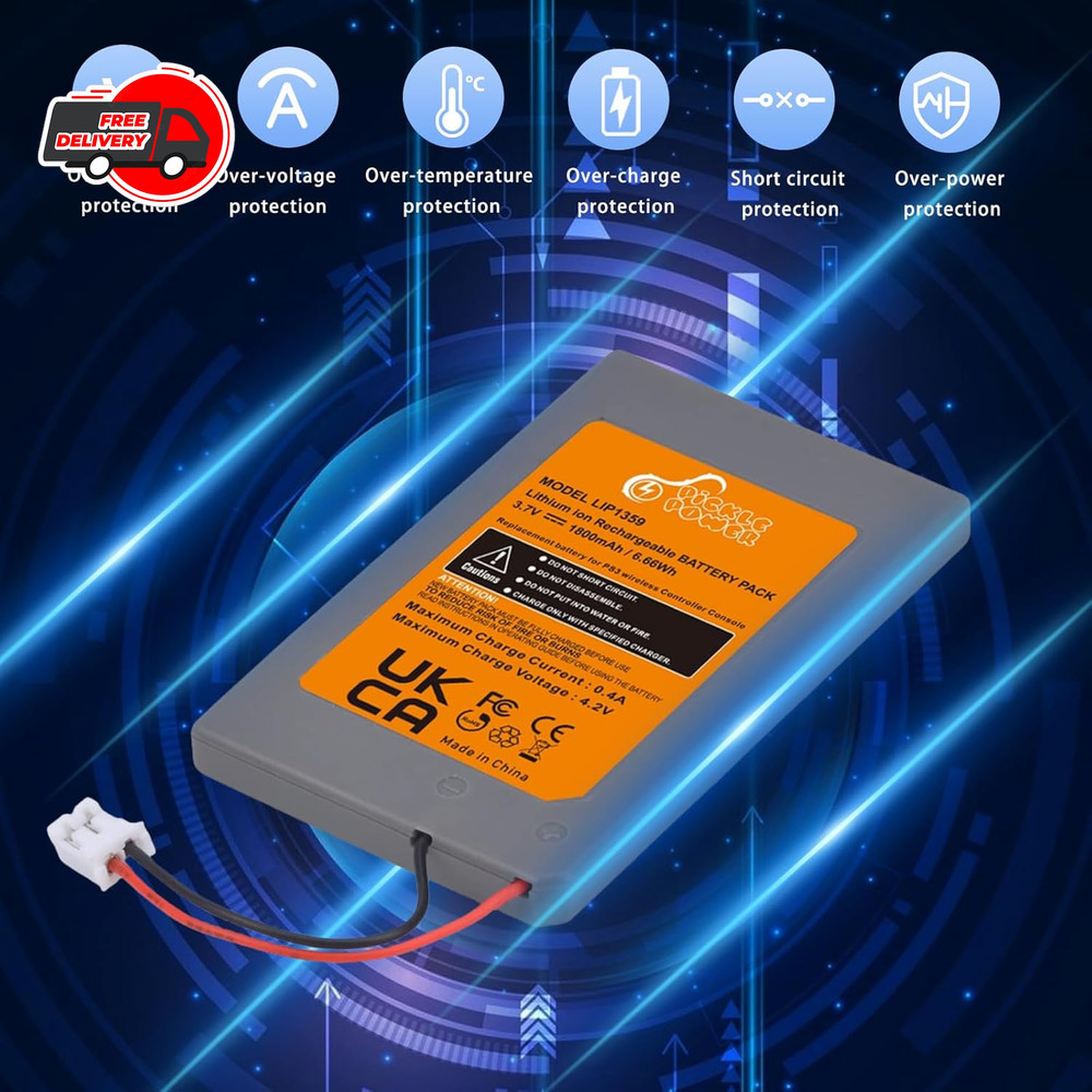 PS3 Controller Battery Replacement, 2 Pack LIP1359 Battery for Sony Playstati...