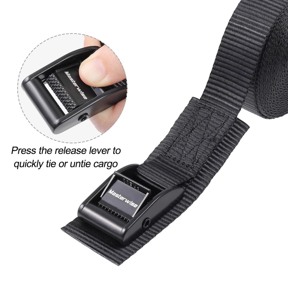 Cam Buckle Tie Down Straps, 1" x 12' Adjustable Pull Straps with Cam Buckle, ...