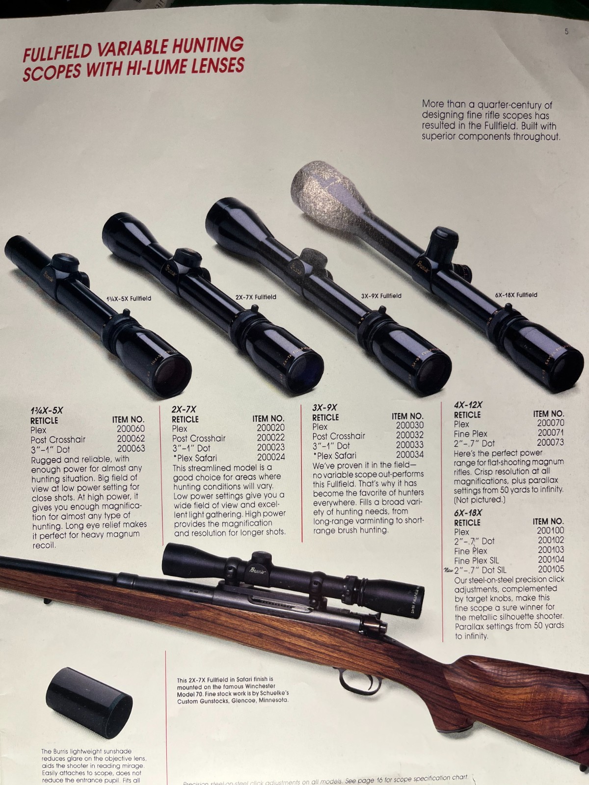 beautiful original BURRIS 3X-9X FULLFIELD scope & Zee Rings circa 1988