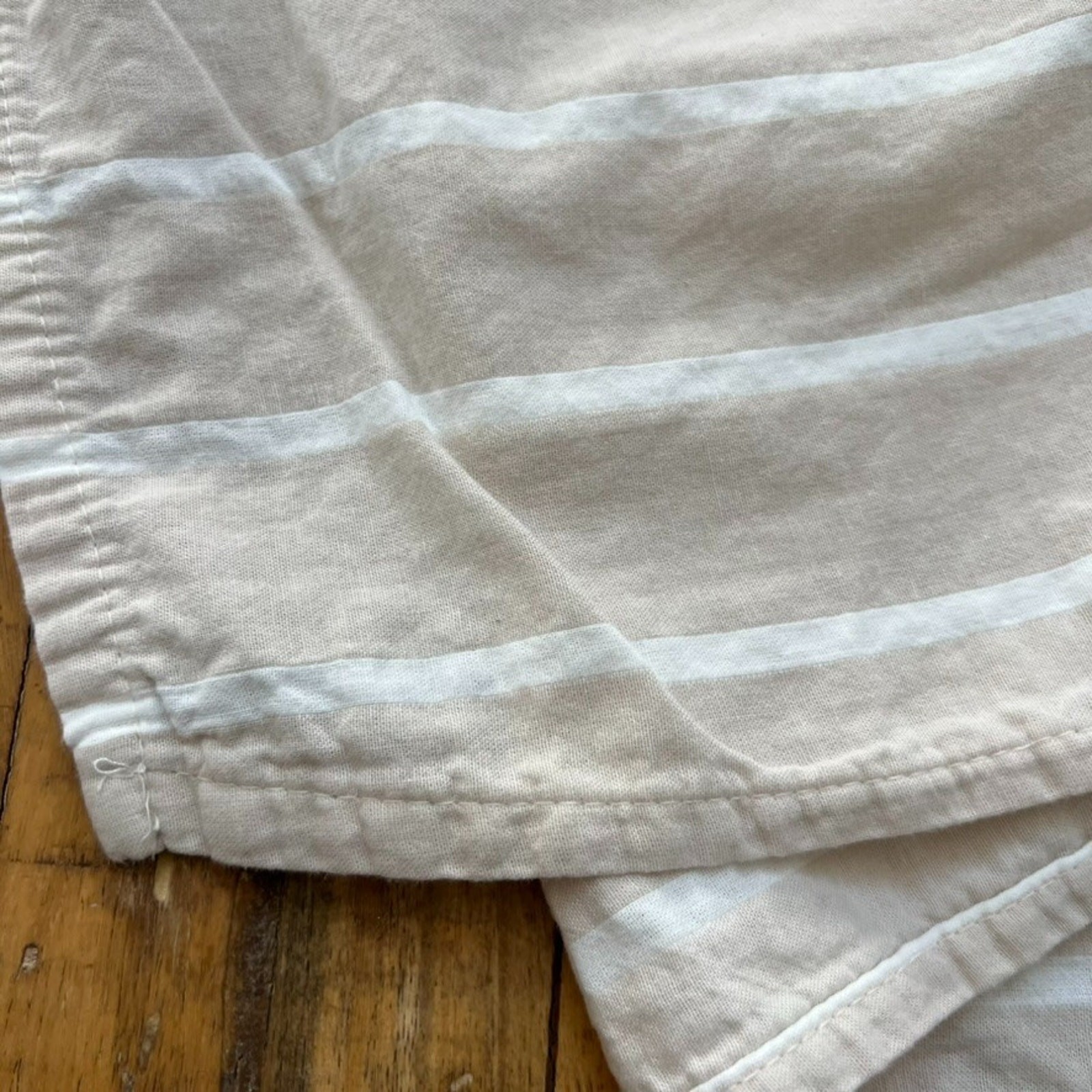 Threshold Shower Curtain Beige & White Striped 100% Cotton 67 x 68.5"