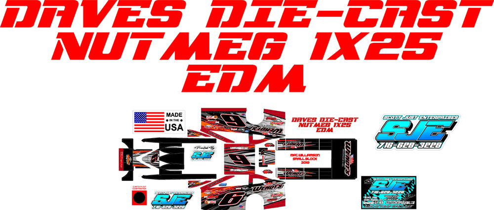 NUTMEG EDM DIRT MODIFIED 1X25 SCALE MAT WILLIAMSON 2019 SB THEME WRAP KIT