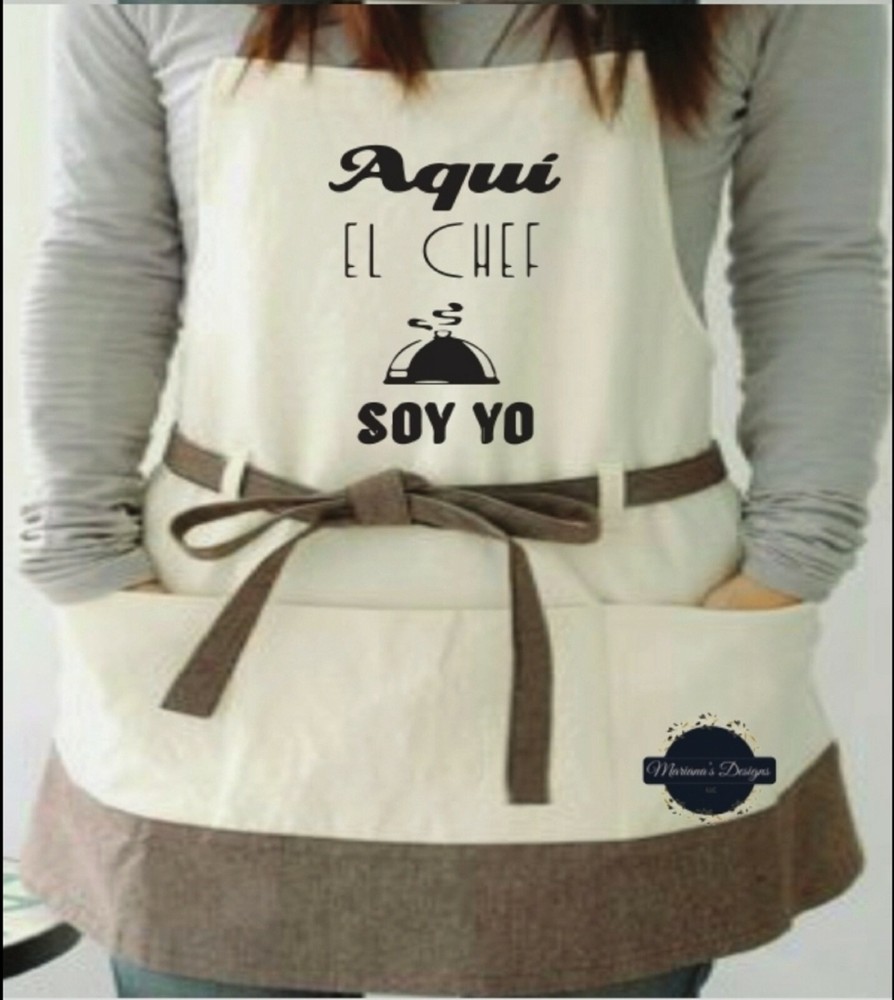 Apron for kitchen, garden and arts - personalized design, 3 pockets