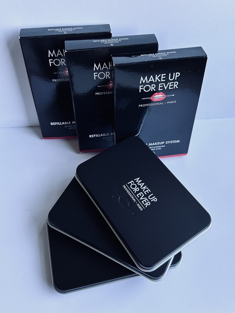 3 x MAKE UP FOR EVER Mirrored Refillable Empty Case Makeup Palette XL