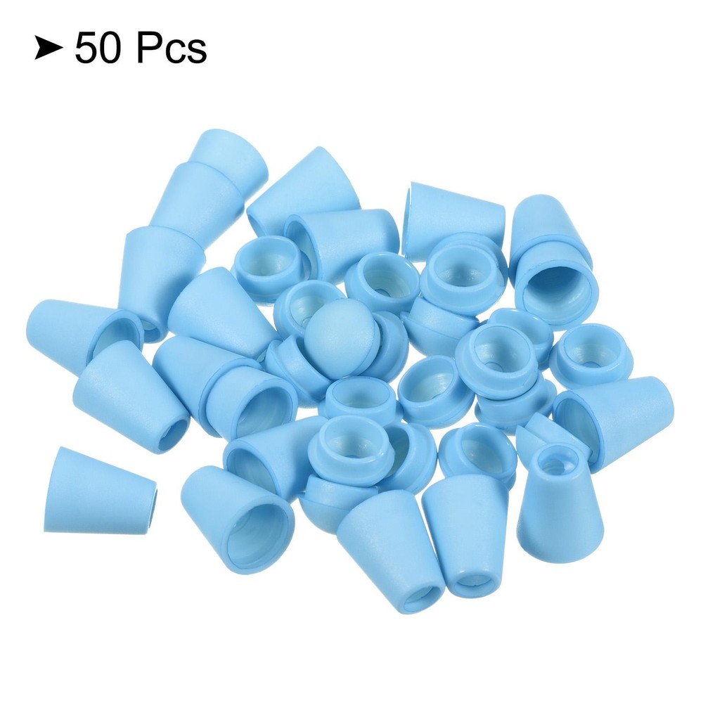 Bell End Stopper Cord Rope Lock for Drawstring Bag, Light Blue 50pcs