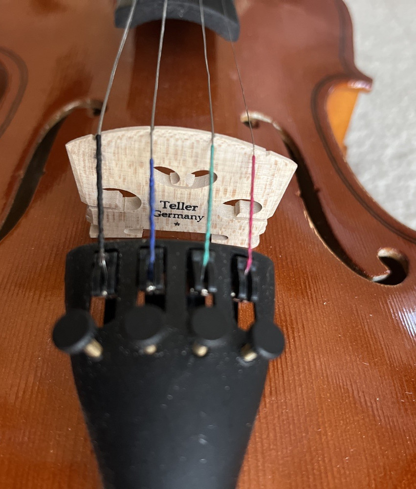 Violin With Teller Bridge, Bow and Case. Full Size 4/4