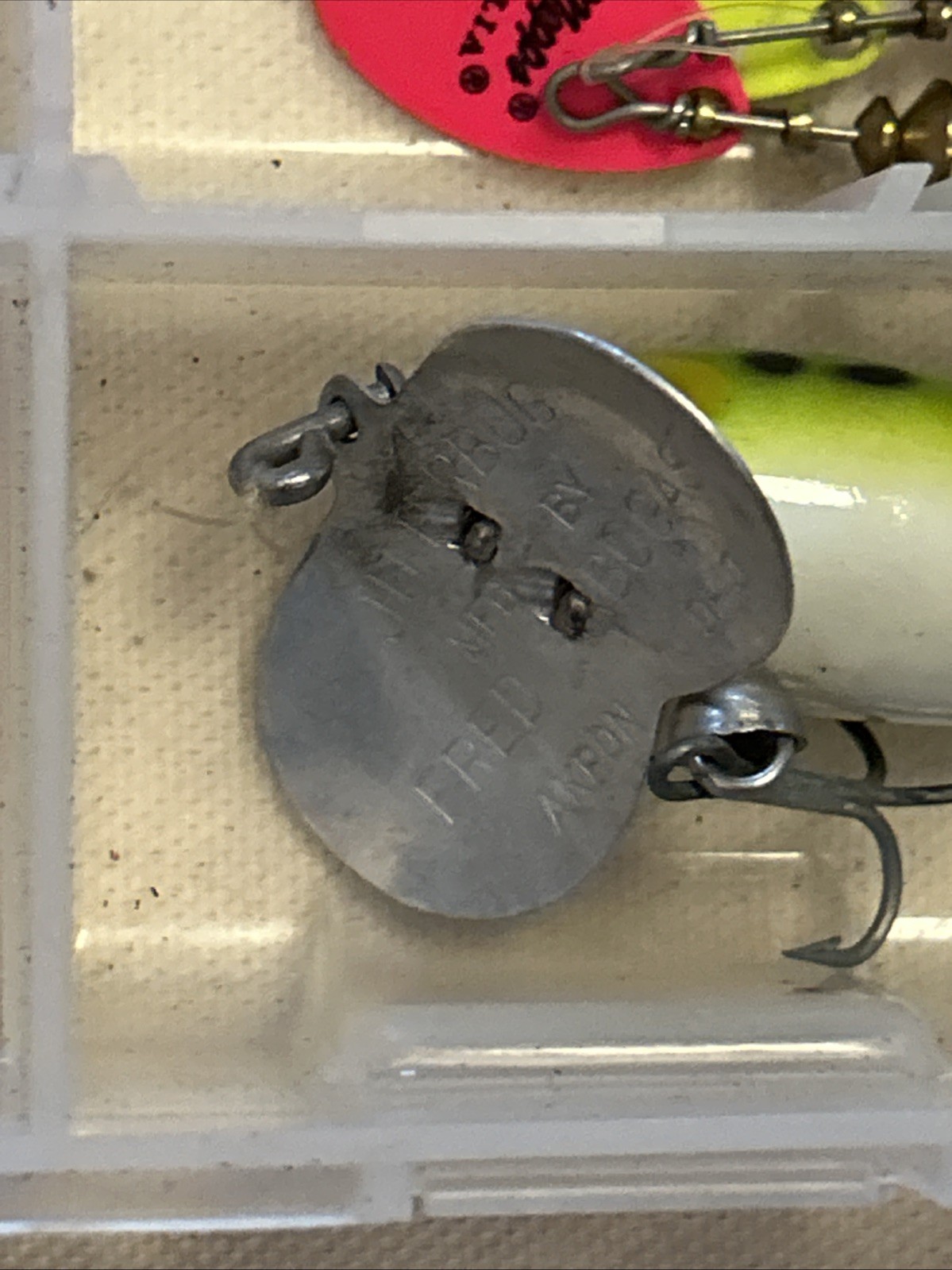 Plano Clear Tackle Box 3500 With Lures Weights Plastic Worms LOT Fishing Fish