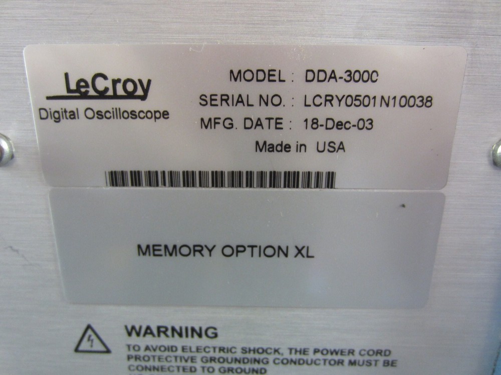 LeCroy DDA-3000 Disk Drive Analyzer Opt DDA & XL-GPIB1, Memory XL *Calibrated*